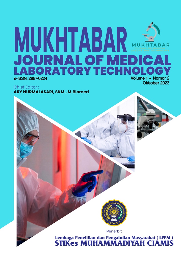 					View Vol. 1 No. 2 (2023): Mukhtabar: Journal of Medical Laboratory Technology (October 2023)
				