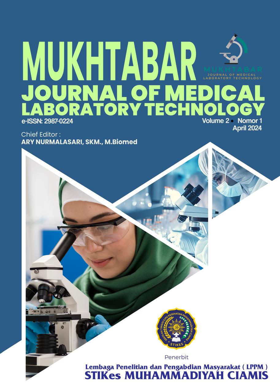 					View Vol. 2 No. 1 (2024): Mukhtabar: Journal of Medical Laboratory Technology (April 2024)
				
